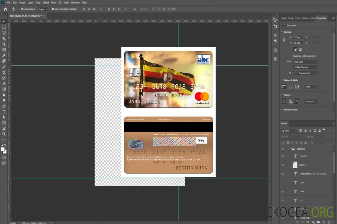 Ouganda ABC Bank of Uganda mastercard template Ouganda ABC Bank of Uganda mastercard template